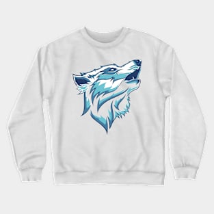 Blue ferocious wolf Crewneck Sweatshirt